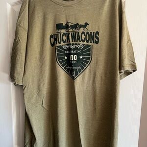 Olive Green Calgary Stampede Chuck Wagon Short Sleeve Men's Tee